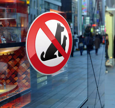 Sticker teken dieren niet toegelaten