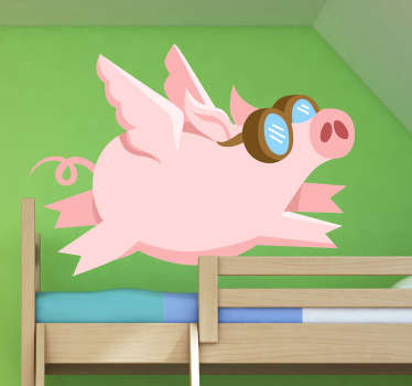 Sticker vliegend varken