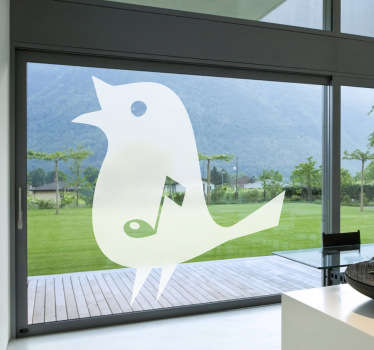 Sticker vogel muzieknoot