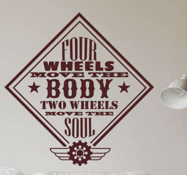 Wanddecoratie four wheels