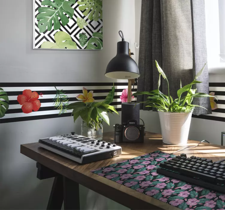 Patronen muismat botanisch groene element - TenStickers