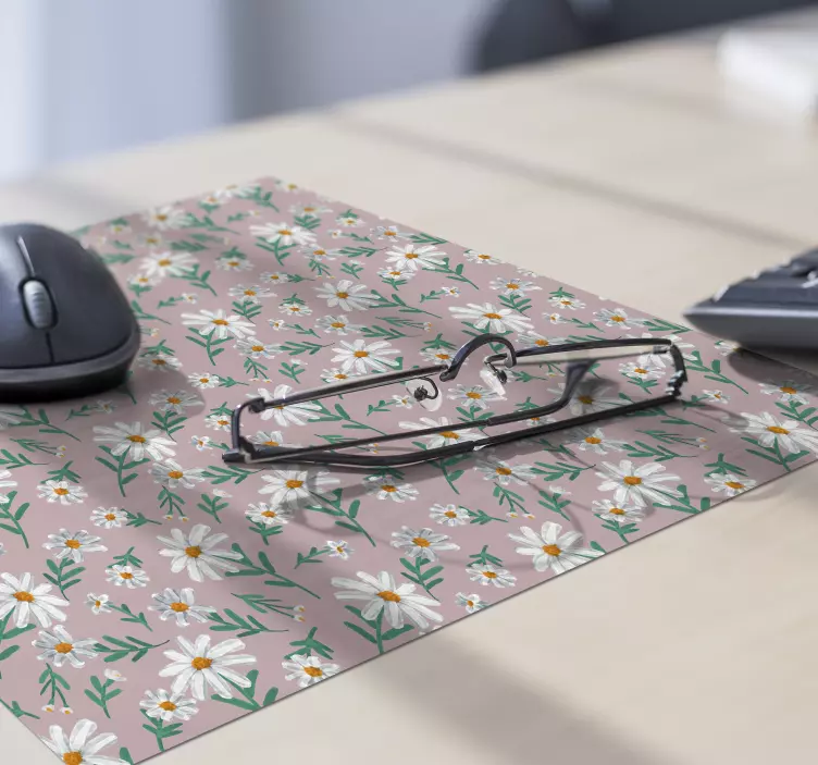 De bloem roze bloemenmuismat van het jaren '70madeliefje - TenStickers