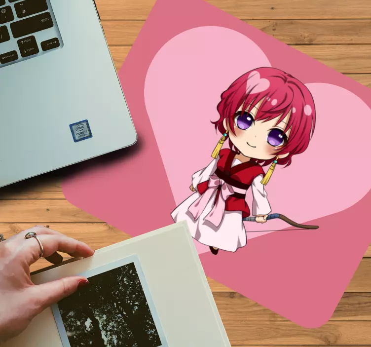 Anime muismat chibi personage met hart - TenStickers
