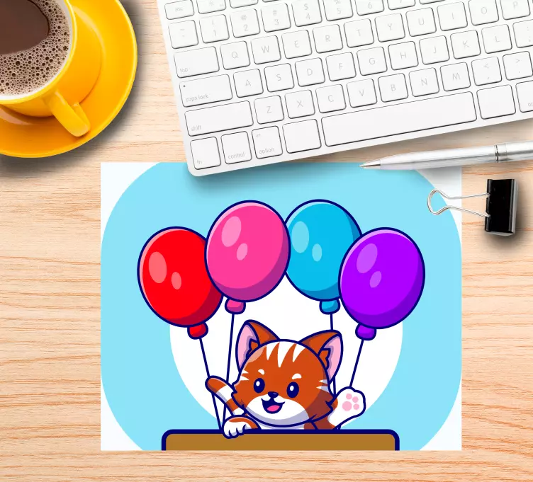Anime muismat schattige kat ballonnen - TenStickers