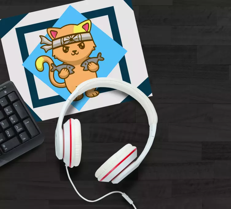 Anime muismat schattige katten strijder - TenStickers