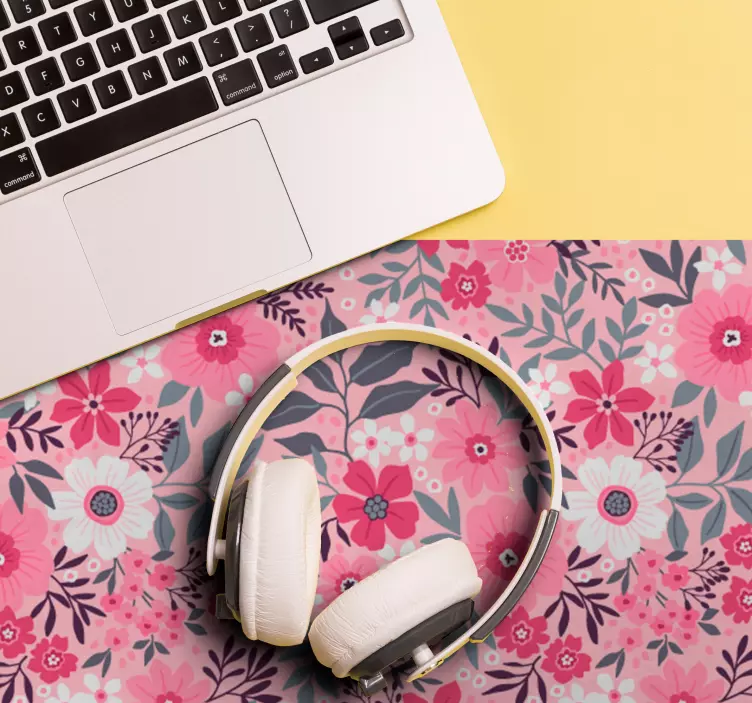 Bloemenroze motief patronen muismat - TenStickers