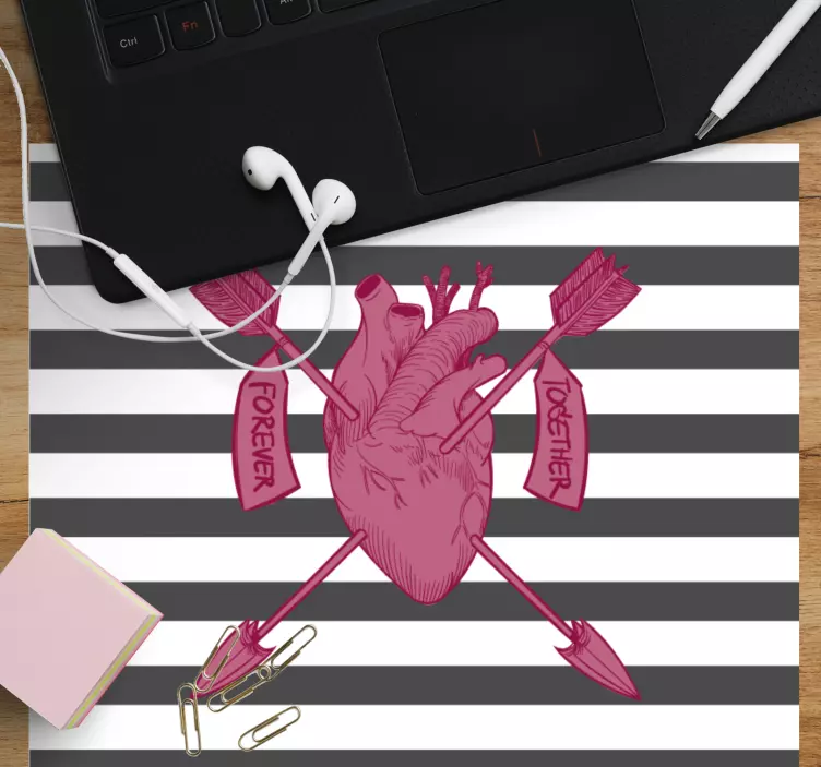 Citaat muismat hart symbool met pijlen - TenStickers