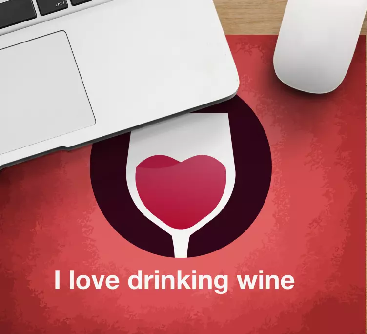 Citaat muismat hart symbool wijnglas - TenStickers