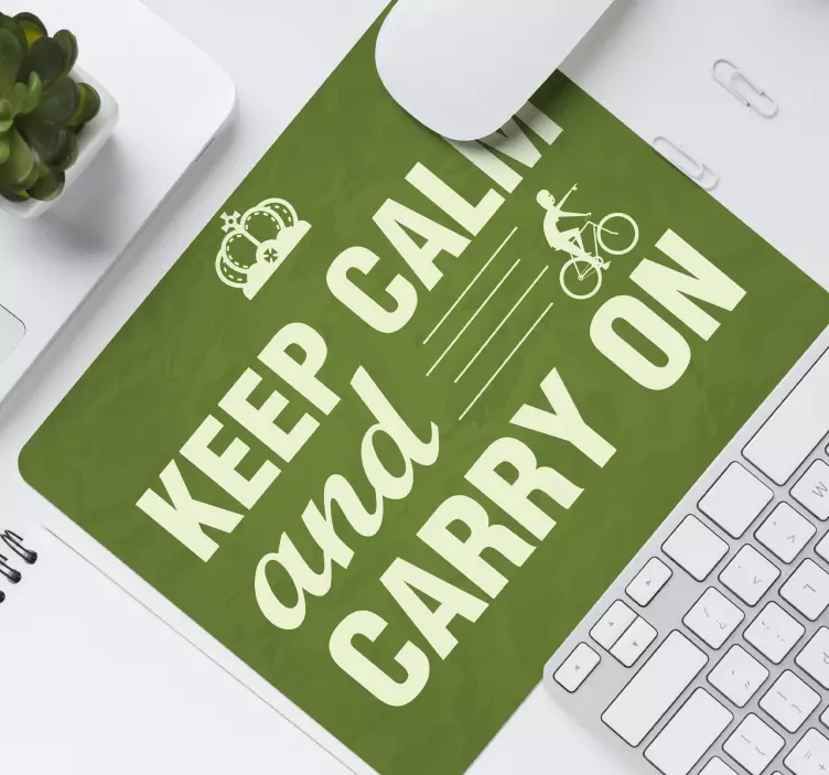 Citaat muismat houd kalm fiets citaat - TenStickers