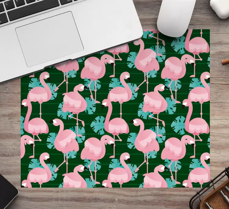 Flamingo tropen patronen muismat - TenStickers