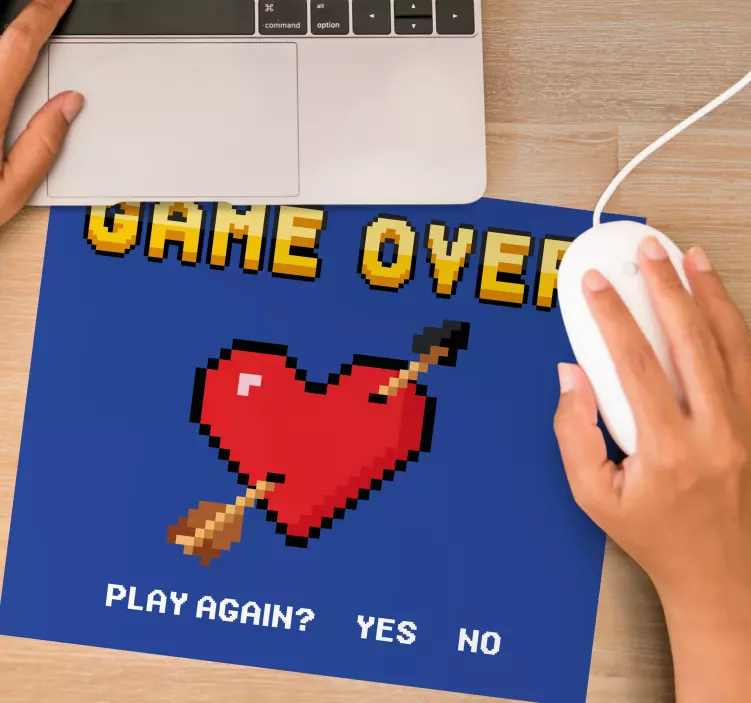 Gaming muismat 8-bit hart grafiek - TenStickers