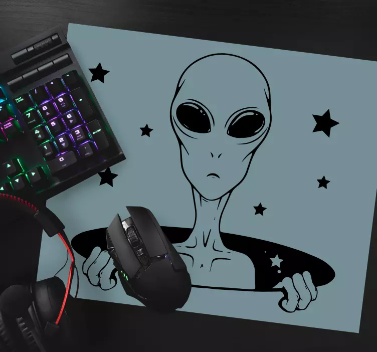Gaming muismat alien die sterren vasthoudt - TenStickers