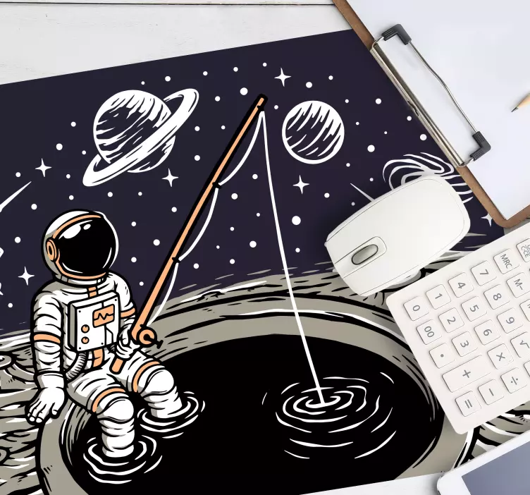 Gaming muismat astronaut vissen avontuur - TenStickers