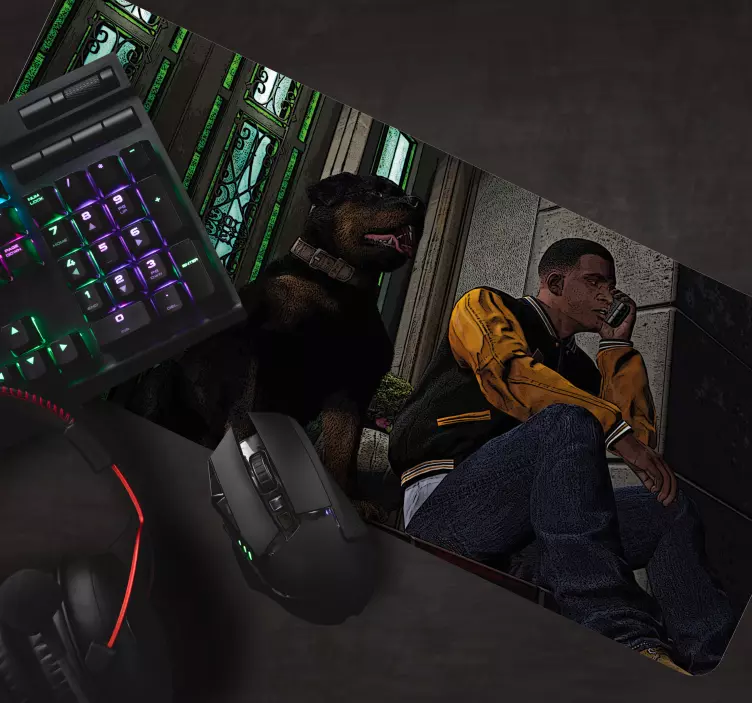 Gaming muismat character met companion - TenStickers