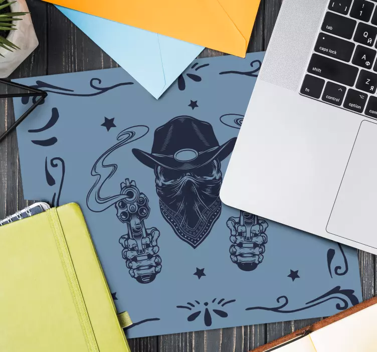 Gaming muismat cowboy schutter illustratie - TenStickers