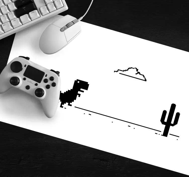 Gaming muismat dinosaurus en cactus - TenStickers