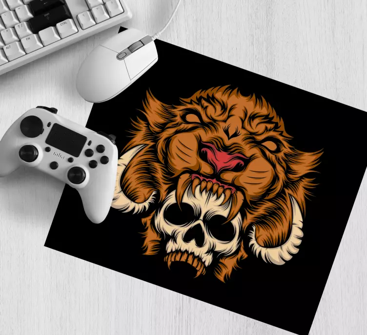 Gaming muismat fierce animal skull - TenStickers