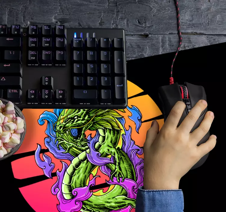 Gaming muismat fierce dragon kunstwerk - TenStickers