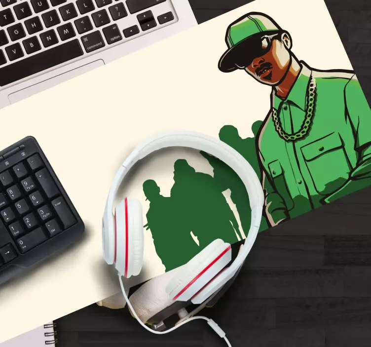 Gaming muismat gestileerde karakter silhouet - TenStickers