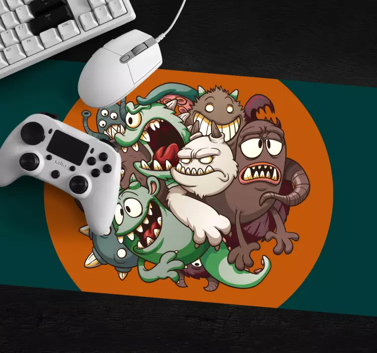 Gaming muismat grappige monster karakters - TenStickers