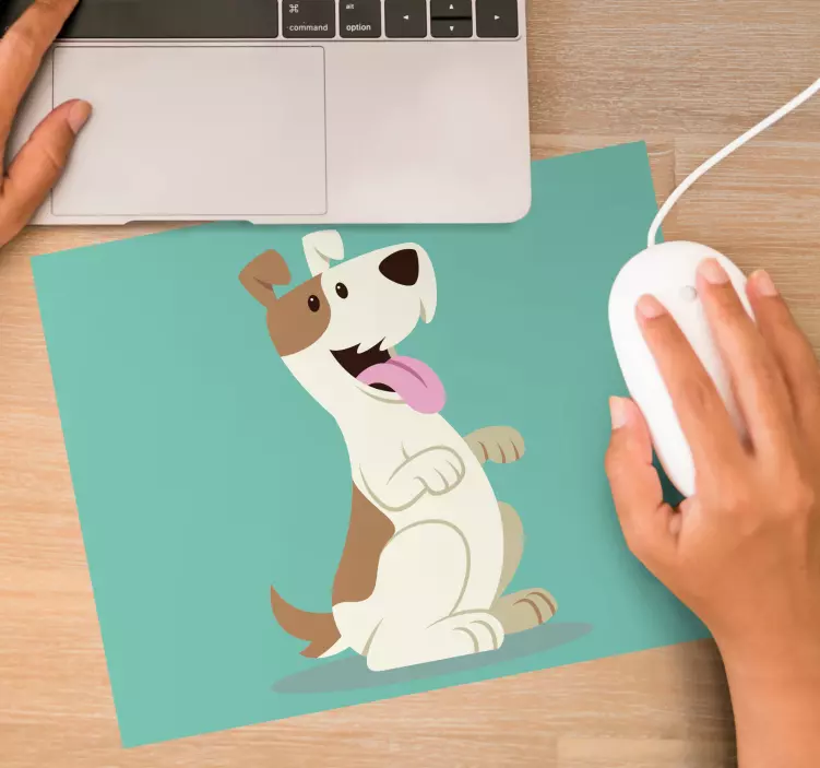 Gaming muismat happy cartoon pup - TenStickers