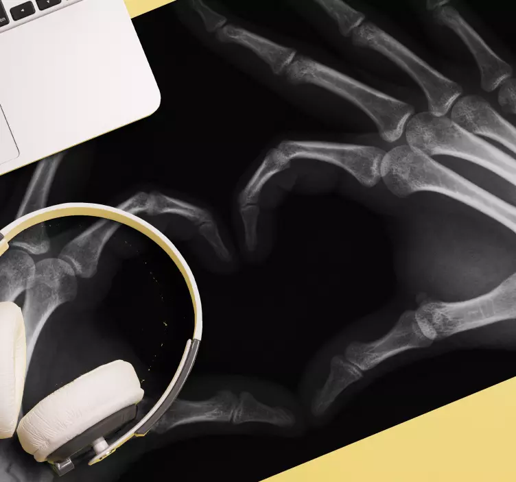 Gaming muismat hartvormige skelettenhandschoenen - TenStickers