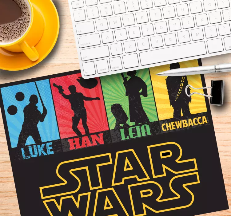 Gaming muismat iconische personage silhouetten - TenStickers