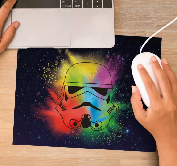 Gaming muismat kleurrijk stormtrooper gezicht - TenStickers