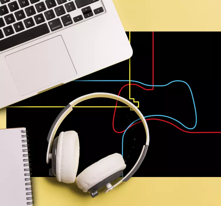 Gaming muismat neon controller omtrek - TenStickers