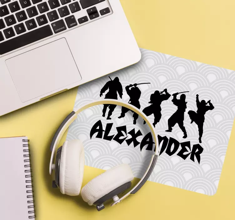 Gaming muismat ninja silhouetten display - TenStickers