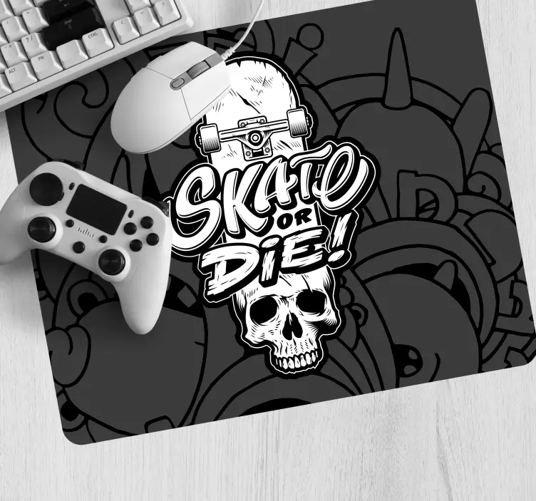 Gaming muismat skateboard skull grafiek - TenStickers