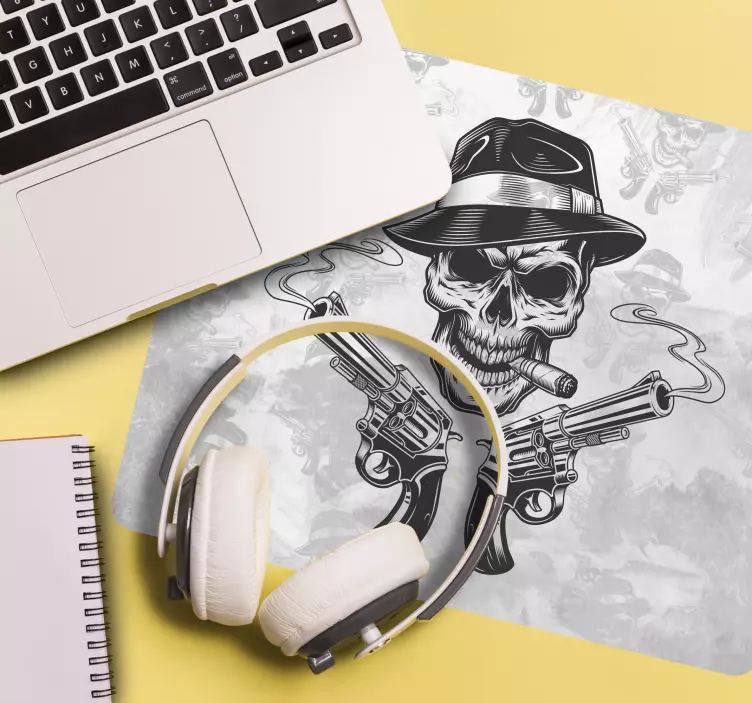 Gaming muismat skull met geweren - TenStickers