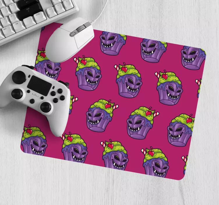 Gaming muismat speelse monster cupcakes - TenStickers