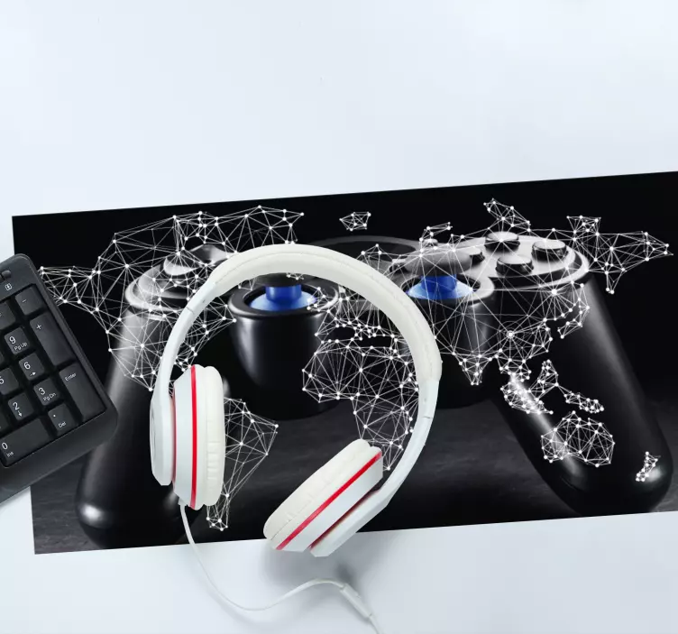 Gaming muismat verbonden controller wereld - TenStickers