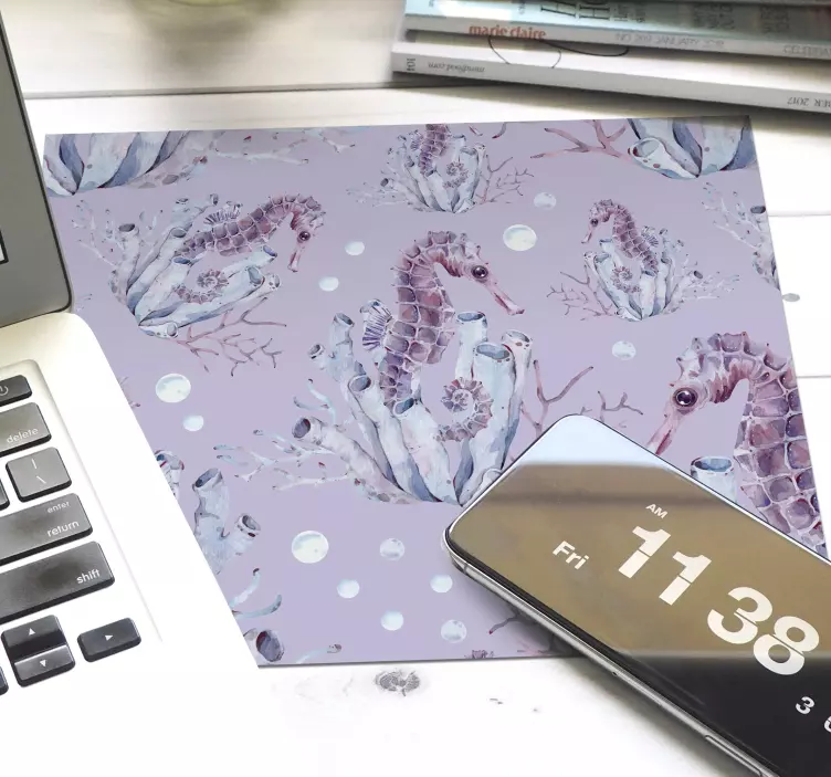 Gaming muismat zeepaard aquatisch patroon - TenStickers