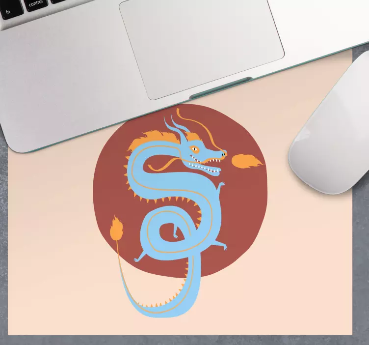 Gestileerde draakillustratie anime muismat - TenStickers