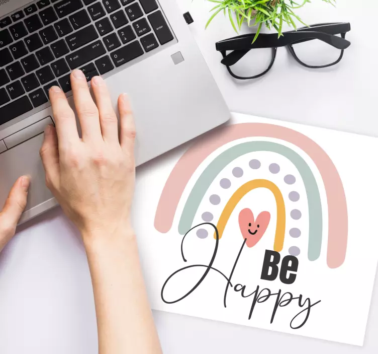 Kleurrijke regenboogboodschap originele muismat - TenStickers