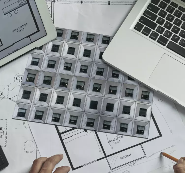 Muismat brutalisme architectuur - TenStickers