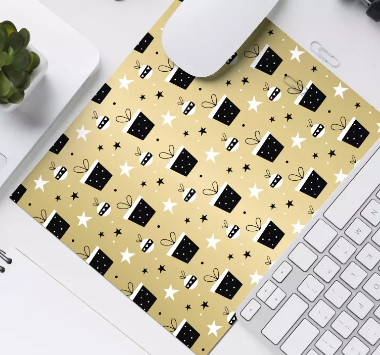 Muismat kerst feestelijk cadeau patroon - TenStickers