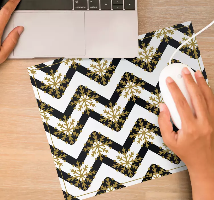 Muismat kerst feestelijk sneeuwvlokpatroon - TenStickers