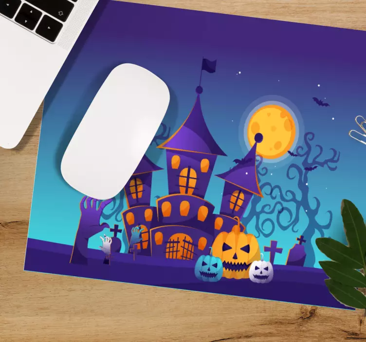 Muismat kerst spookachtig halloween kasteel - TenStickers