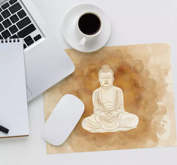 Muismat met boeddha  mandala - TenStickers
