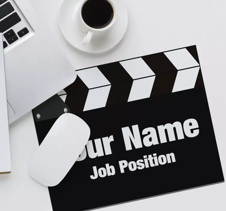 Muismat met naam in clapperboard stijl - TenStickers