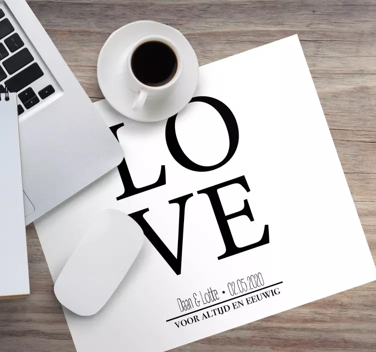 Muismat met naam liefdeposter love - TenStickers