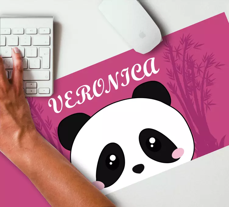 Muismat met naam panda gezicht ontwerp - TenStickers