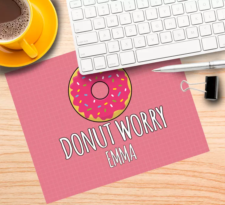 Muismat met naam speelse donut concept - TenStickers
