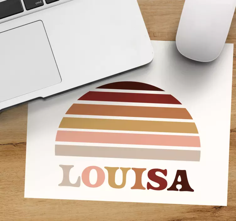 Muismat met naam stijlvolle cirkelvormige strepen - TenStickers