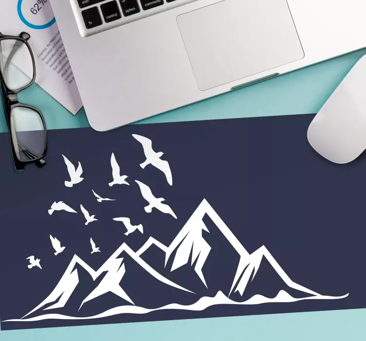 Muismat wereldkaart majestueuze bergketen - TenStickers