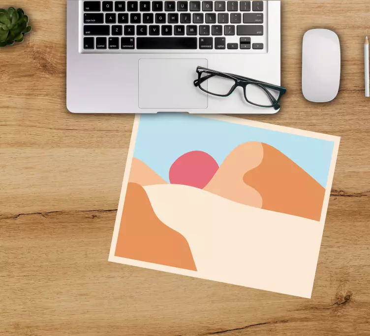 Originele muismat abstracte bergtinten - TenStickers