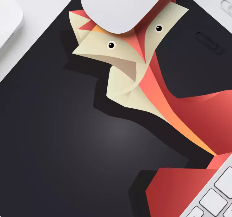 Originele muismat abstracte vosfiguur - TenStickers